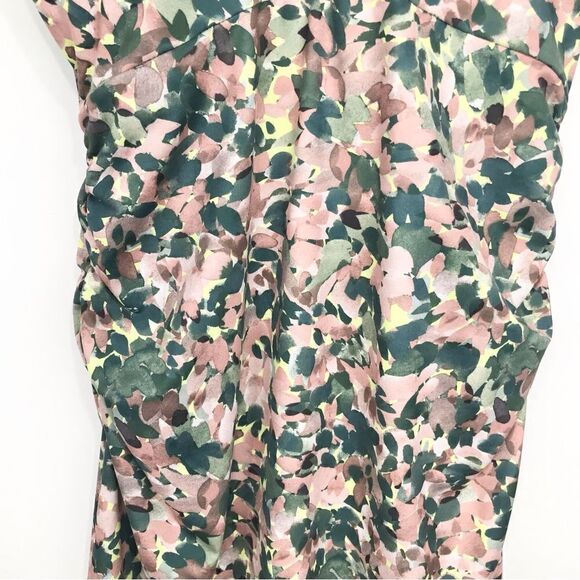 Prana Pearl Isla Green Pink Fitted Stretch Athleisure Dress in White Garden - Picture 6 of 13